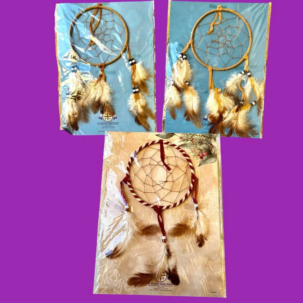 Lakota Sioux Dream Catchers Authentic St. Joseph's Indian School Lot of 3 NEW